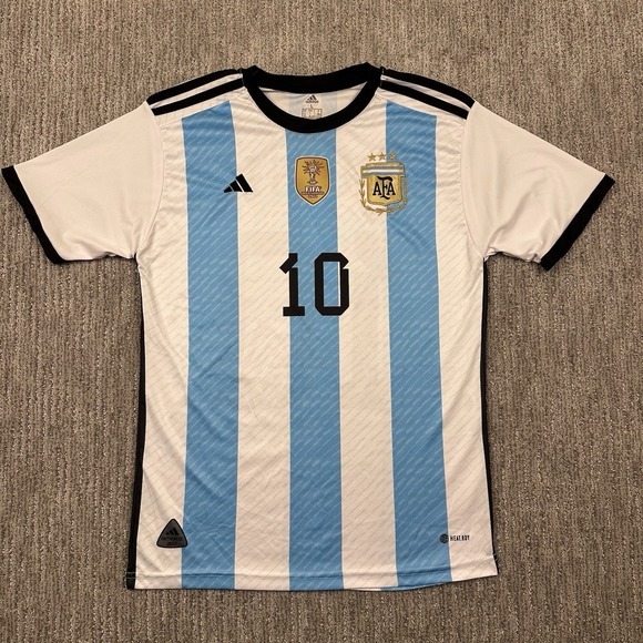 adidas Other - Adidas Argentina Messi #10 Soccer Jersey Mens S Home Blue White 2022 Football